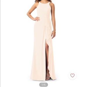 Azazie Cassandra Pearl Pink Chiffon Dress